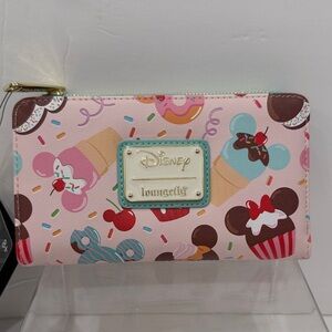 Loungefly Disney Mickey & Minnie Sweets Flap Wallet 6 1/2”